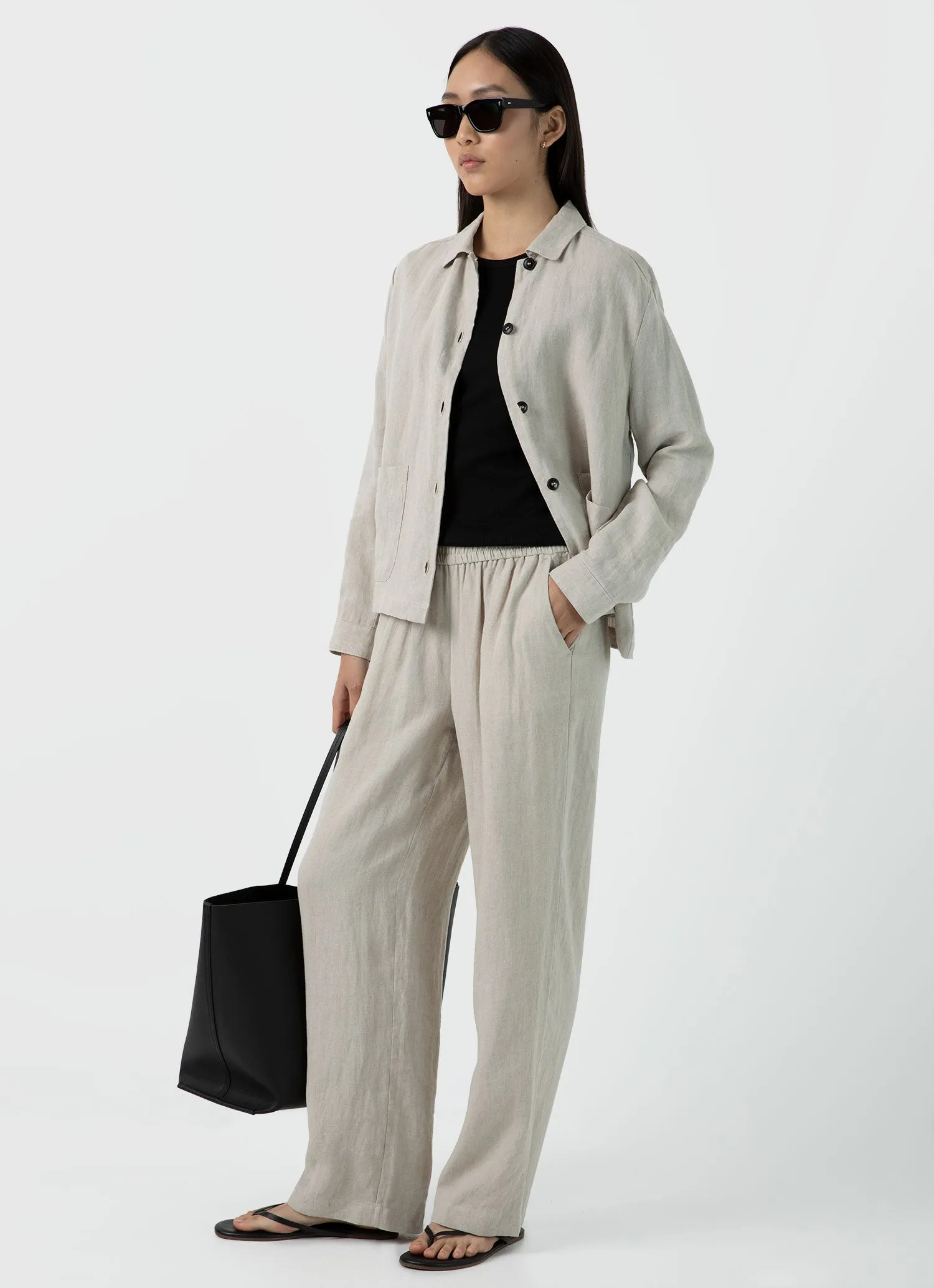 Women's Ribbed Long Sleeve T-shirt in Black sold by Sunspel product image thumbnail 2