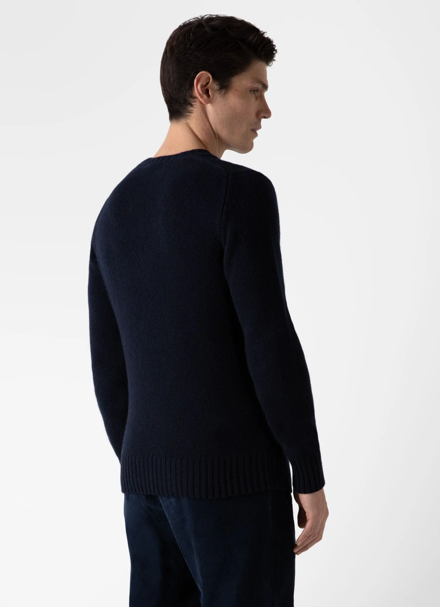 Men's Roxburgh Cashmere Jumper in Navy sold by Sunspel product image thumbnail 5