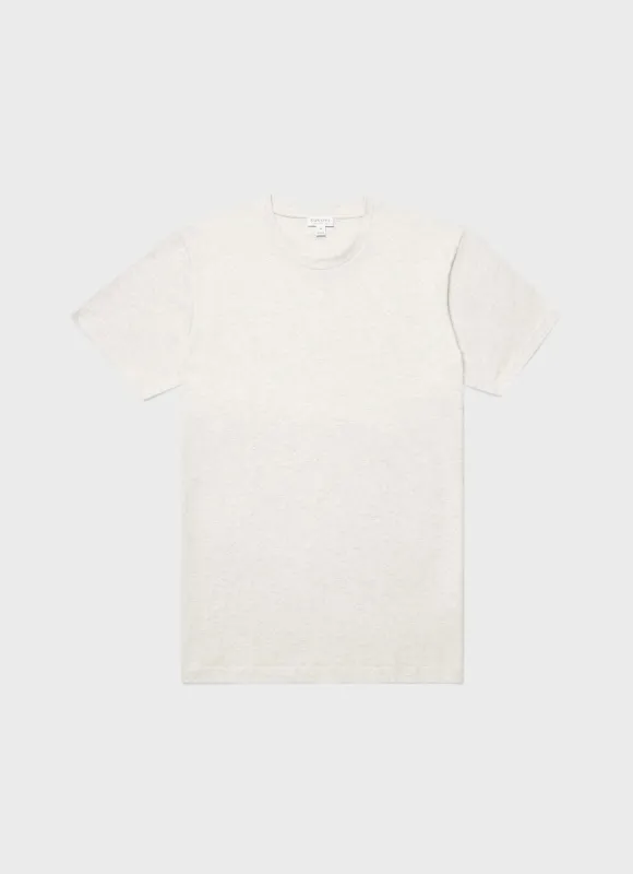 Men's Riviera T-shirt in Archive White Melange sold by Sunspel