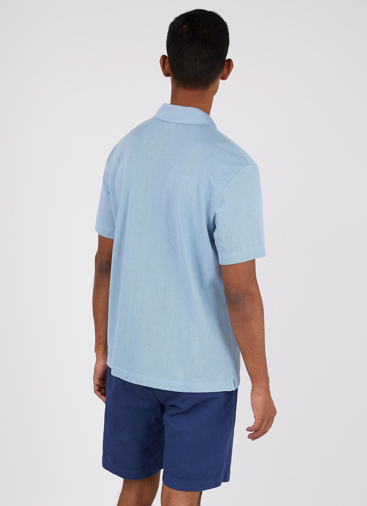 Men's Riviera Camp Collar Shirt in Blue Mist sold by Sunspel product image thumbnail 4
