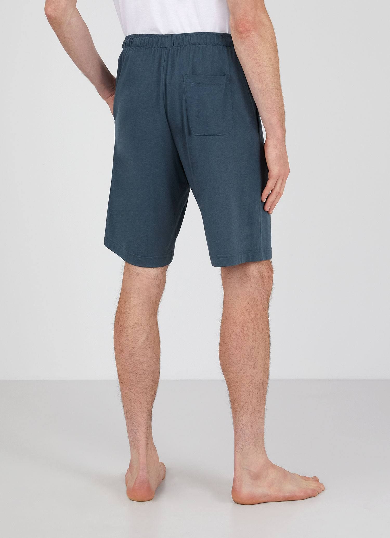 Men's Cotton Modal Lounge Shorts in Dark Petrol sold by Sunspel product image thumbnail 4