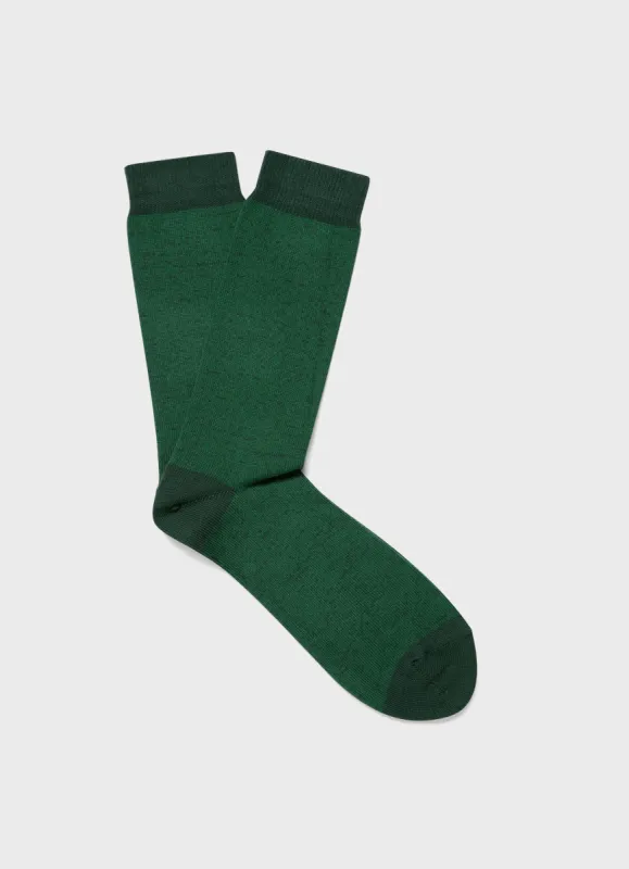 Men's Cotton Socks in Seaweed/Tyme Twist sold by Sunspel