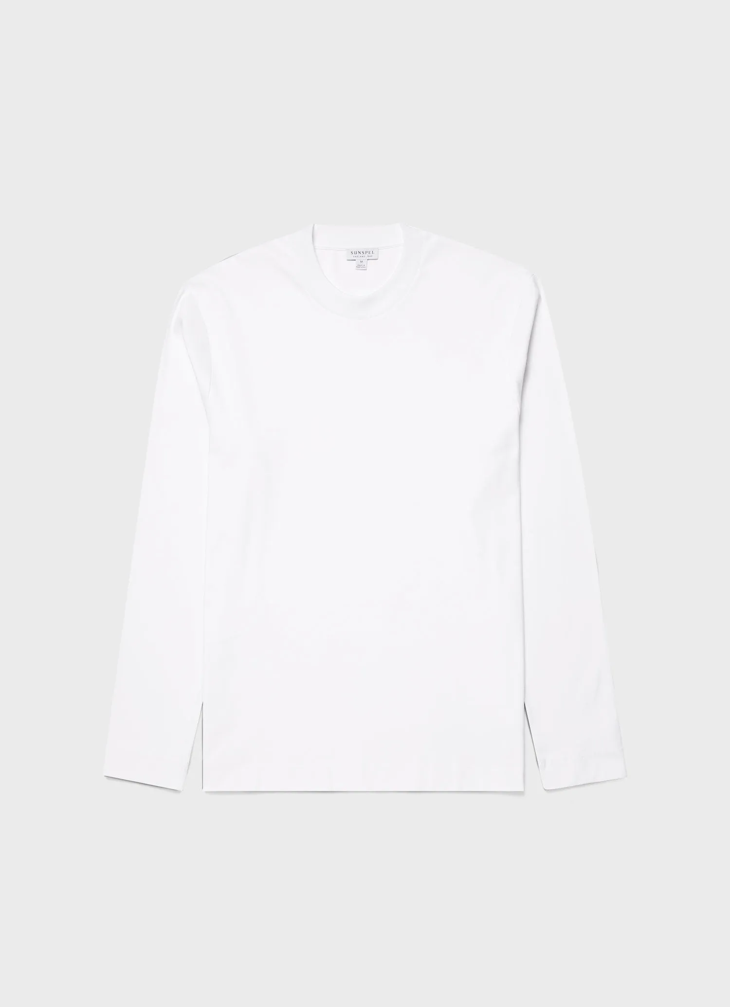 Men's Carbon Brushed Long Sleeve T-shirt in White sold by Sunspel