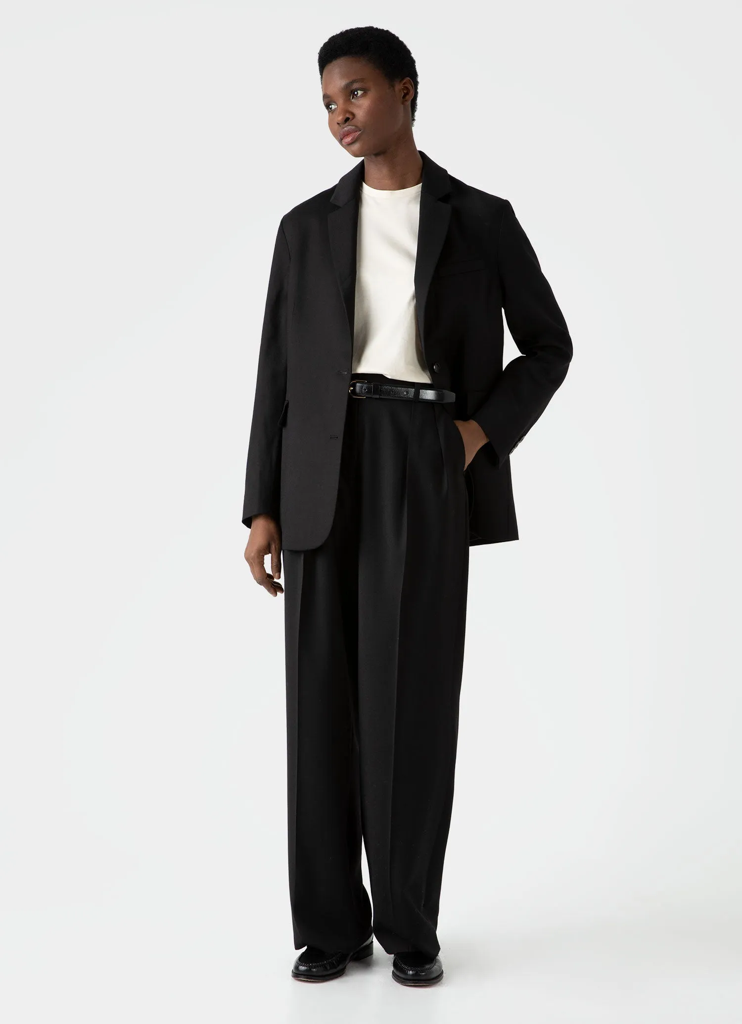 Women's Wool Blazer in Black sold by Sunspel product image thumbnail 3