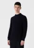 Men's Mariner Mock Neck Jumper in Light Navy sold by Sunspel