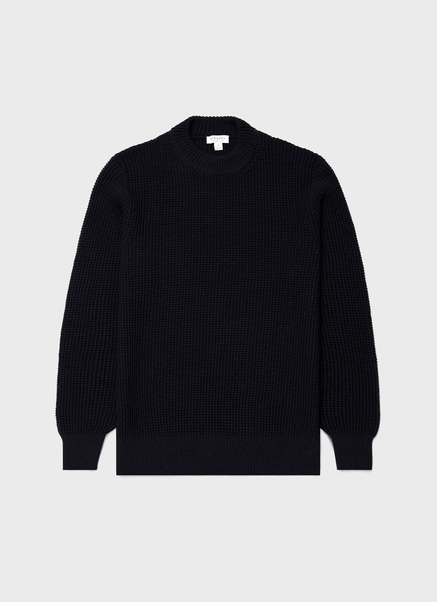 Men's Mariner Mock Neck Jumper in Light Navy sold by Sunspel