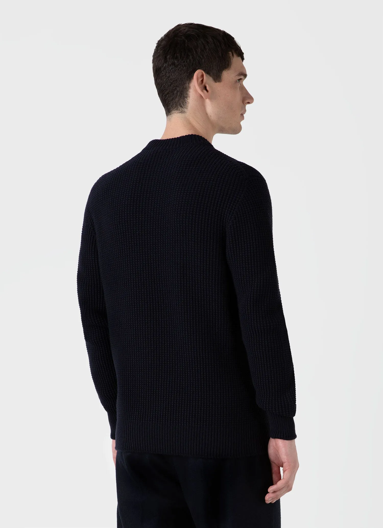 Men's Mariner Mock Neck Jumper in Light Navy sold by Sunspel product image thumbnail 5