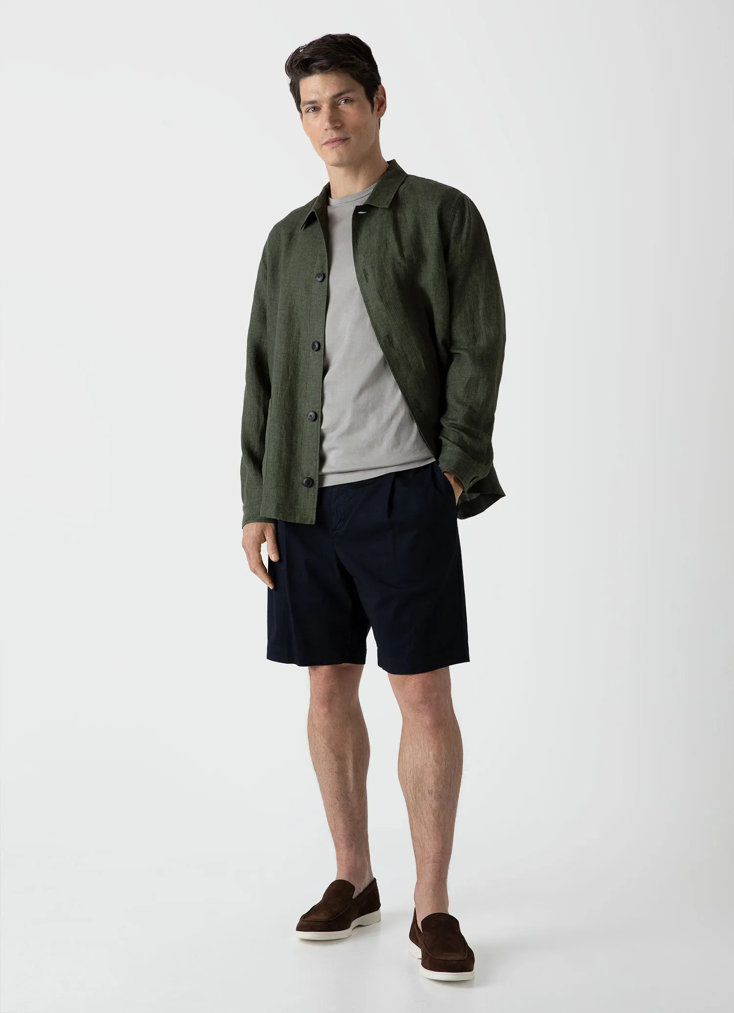 Men's Classic T-shirt in Mid Grey sold by Sunspel product image thumbnail 3
