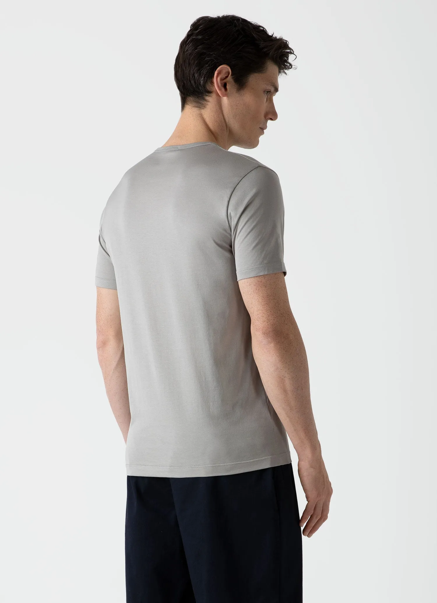 Men's Classic T-shirt in Mid Grey sold by Sunspel product image thumbnail 5