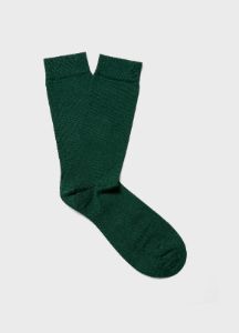 Men's Cotton Sock in Dark Green sold by Sunspel