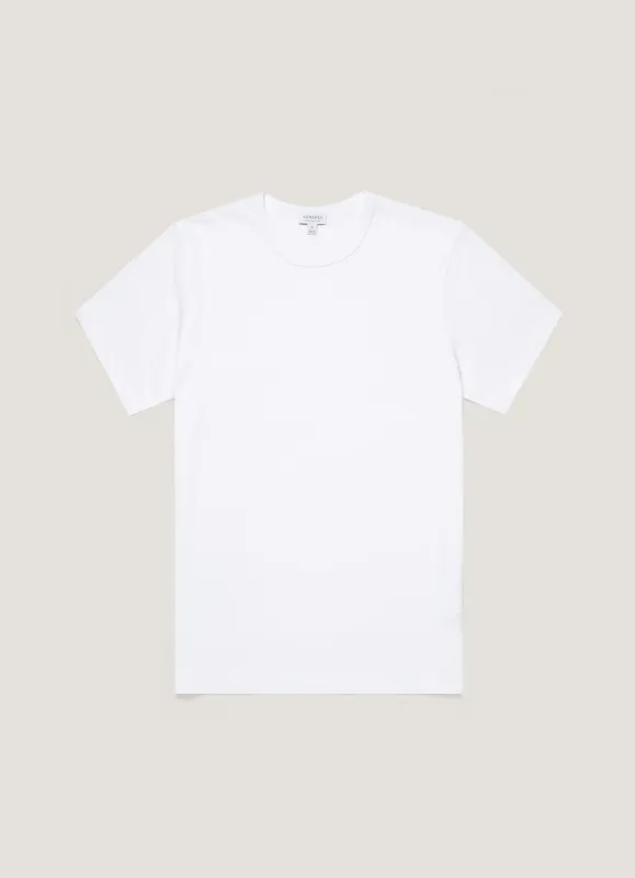 Men's Single Jersey T-shirt in White made by Sunspel