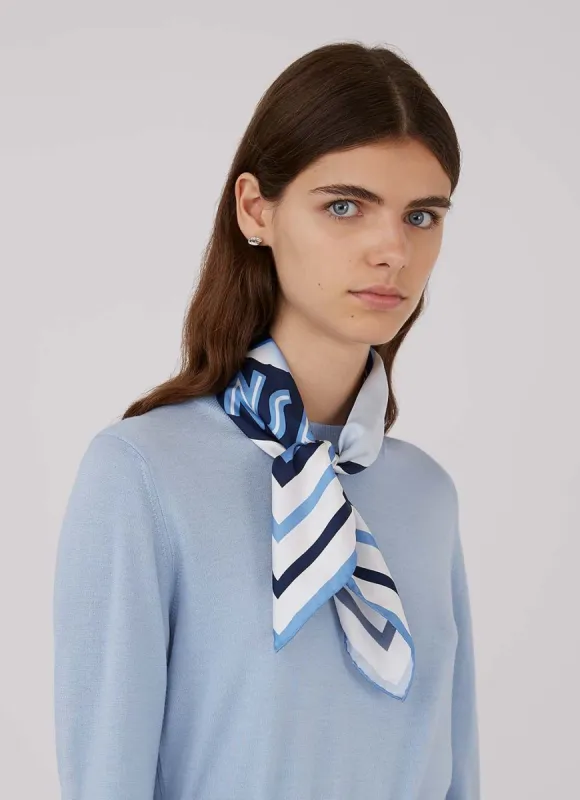 Women's Printed Silk Scarf in Archive Palm Tree made by Sunspel