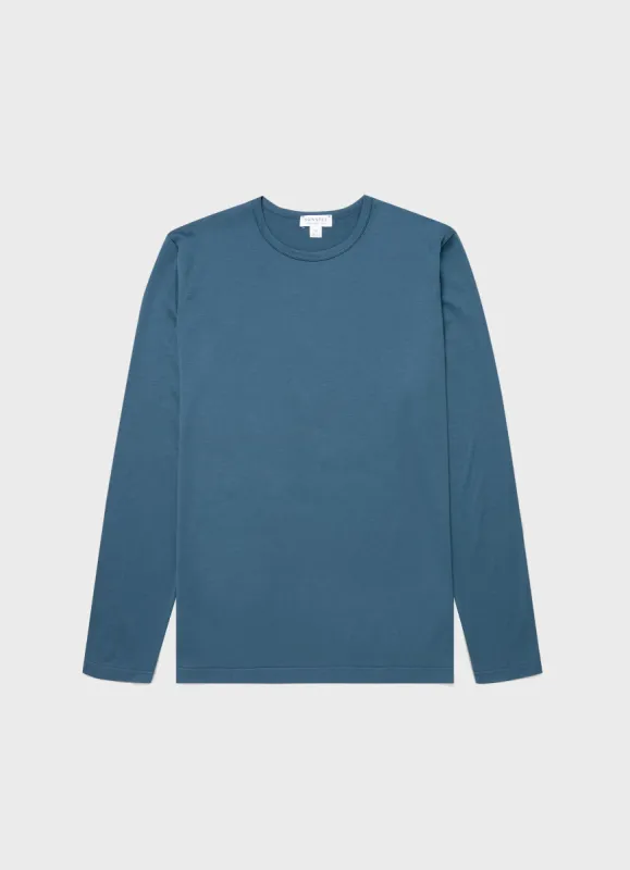 Men's Classic Long Sleeve T-shirt in Teal sold by Sunspel