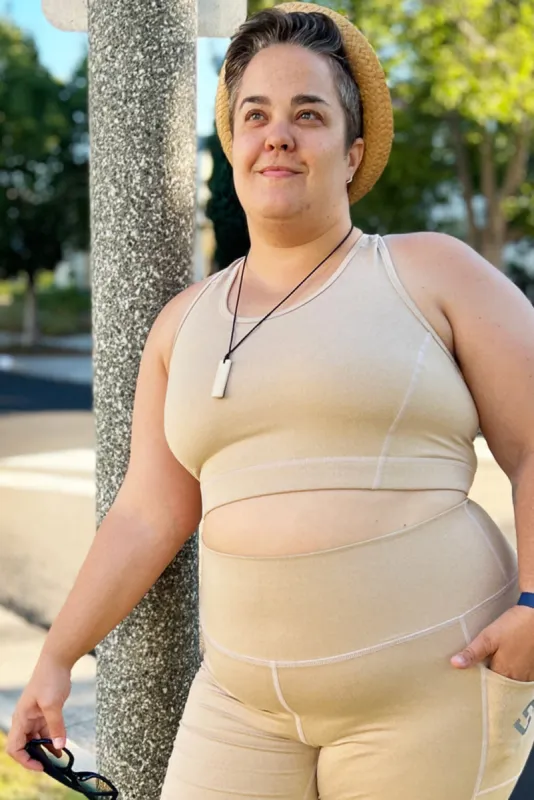 Racerback Sports Bra - Wheat sold by Superfit Hero