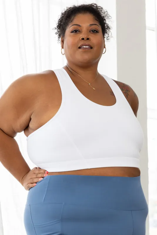 Racerback Sports Bra - White sold by Superfit Hero