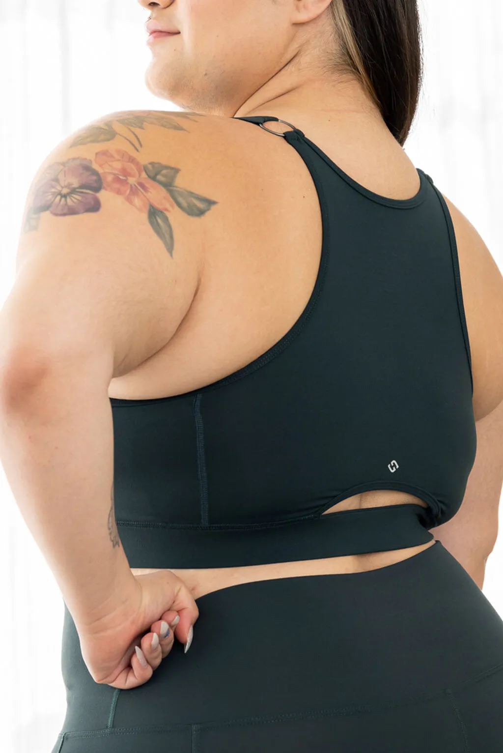 Zip Front Sports Bra - Evergreen sold by Superfit Hero product image thumbnail 2
