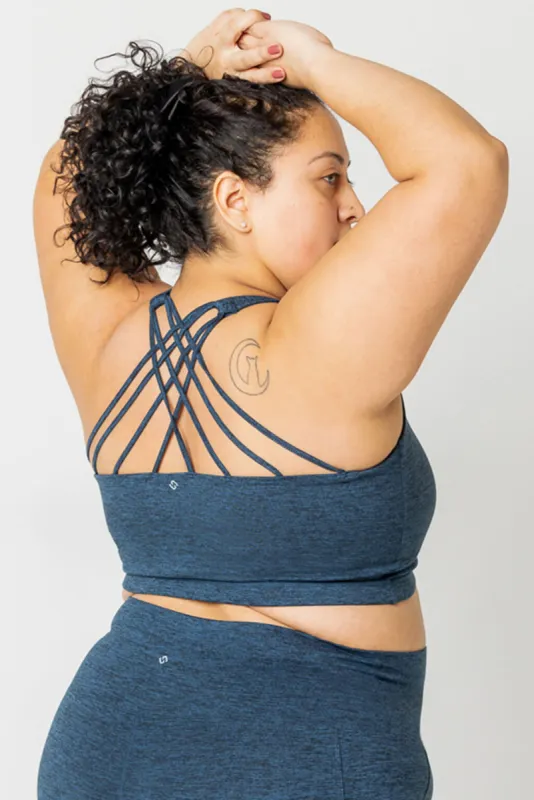 SuperSoft Strappy Bra - Heather Navy sold by Superfit Hero
