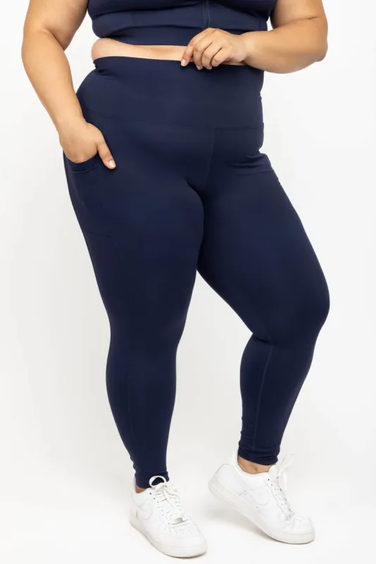 Pocket 7/8 Leggings - Navy sold by Superfit Hero