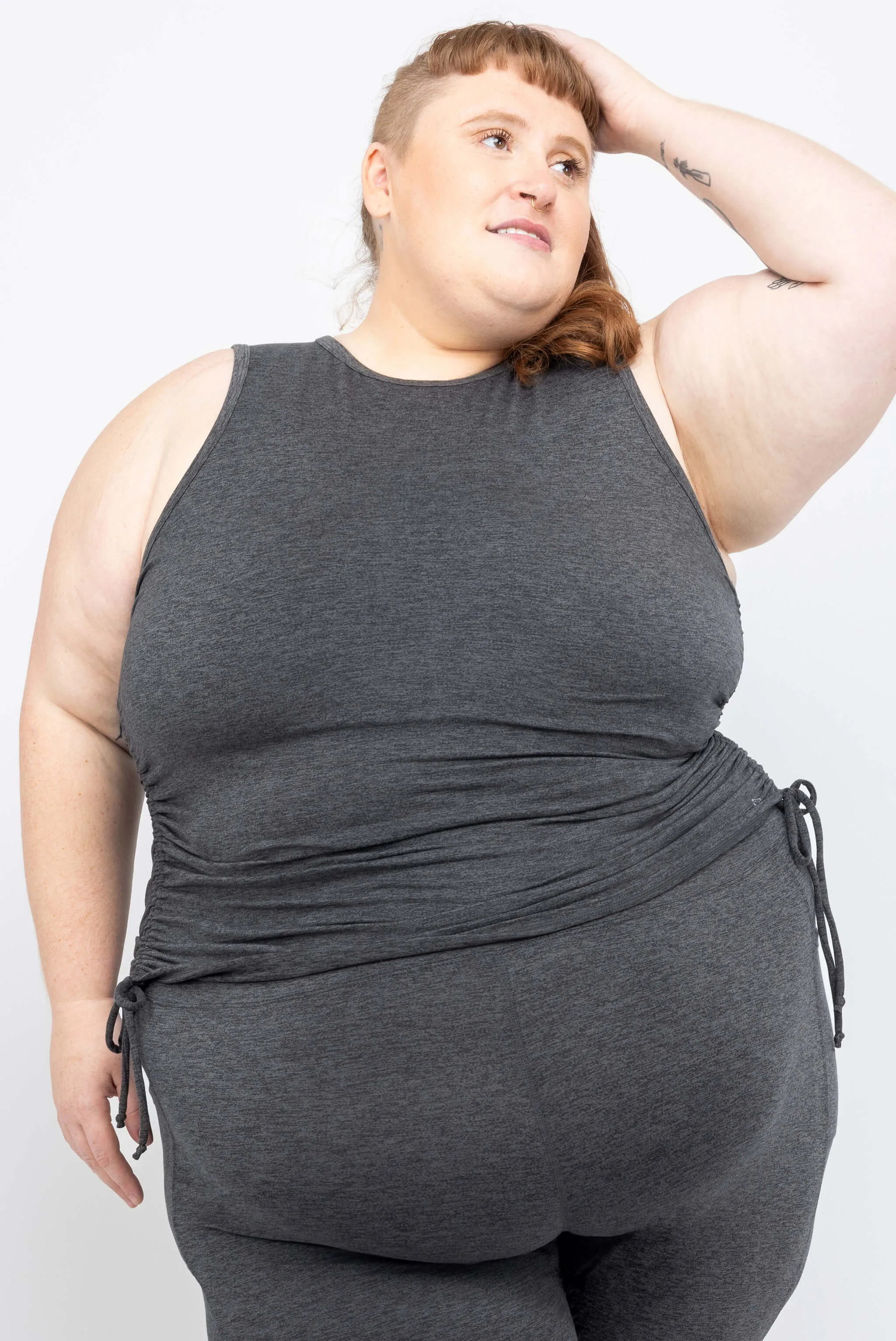 SuperSoft Cinch Tank - Heather Gray sold by Superfit Hero