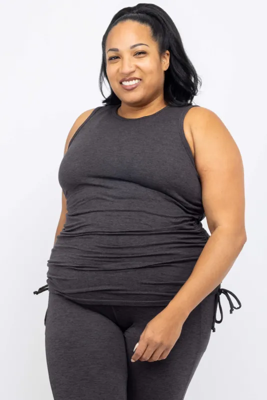 SuperSoft Cinch Tank - Heather Black sold by Superfit Hero