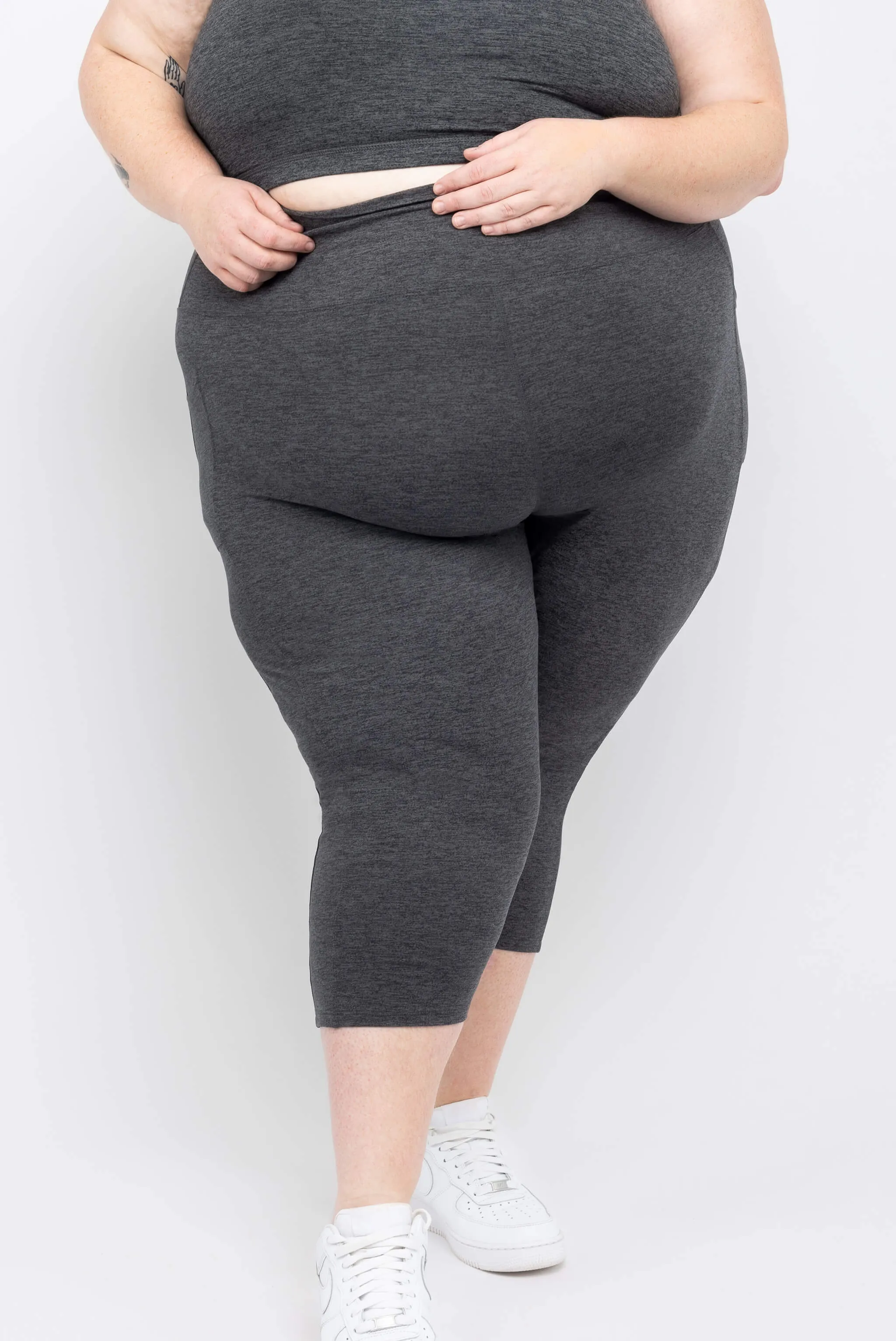 SuperSoft Pocket Capris - Heather Gray sold by Superfit Hero
