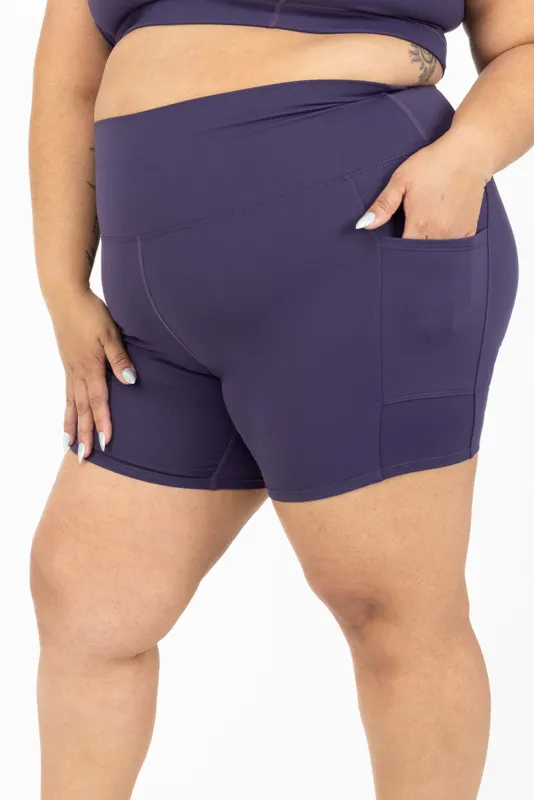 Pocket Bike Shorts 6 inch - Deep Purple sold by Superfit Hero