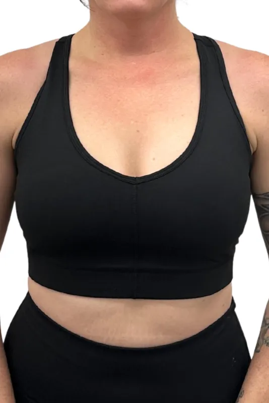V-Neck Sports Bra - Black sold by Superfit Hero
