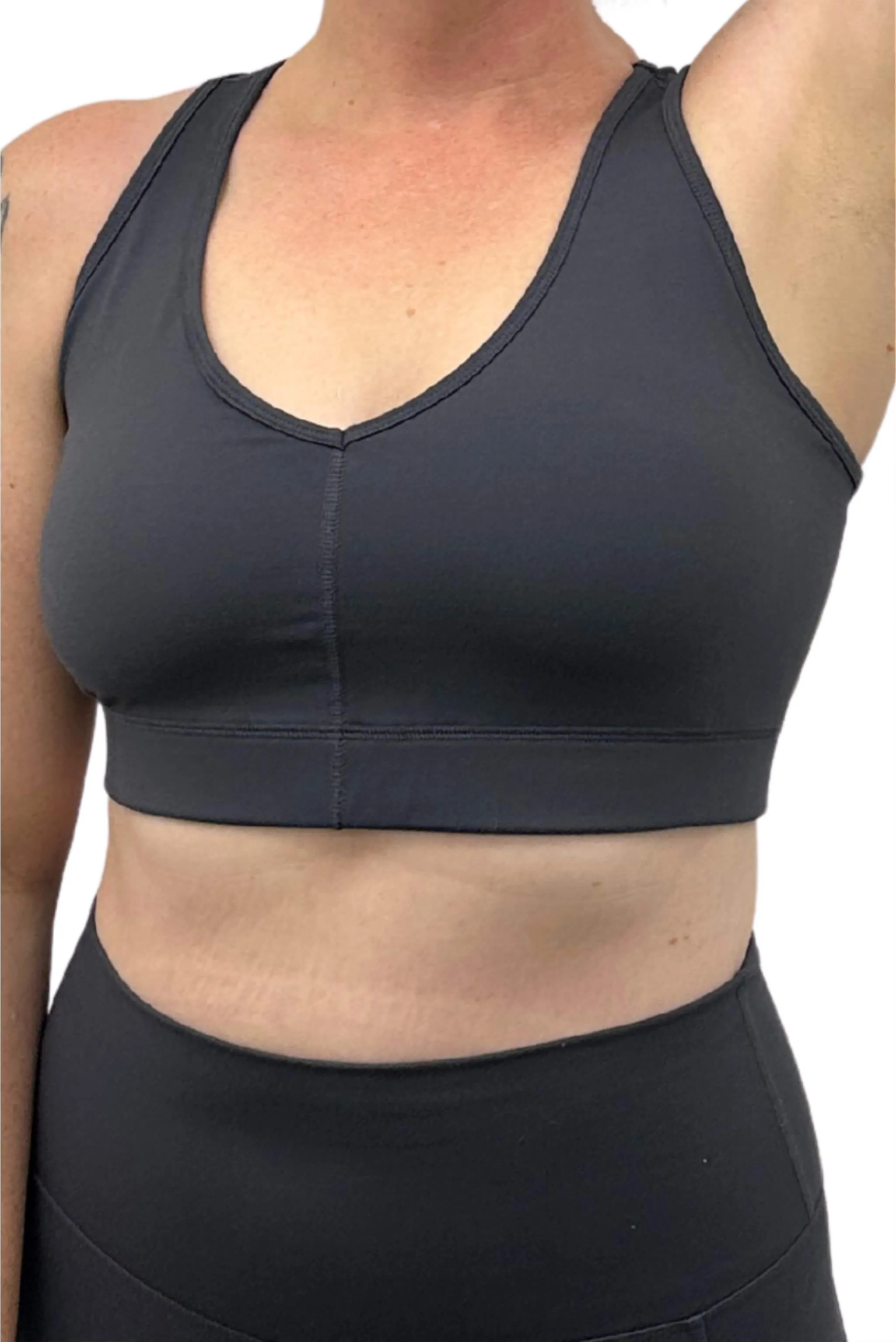 SuperHold V-Neck Sports Bra - Carbon sold by Superfit Hero