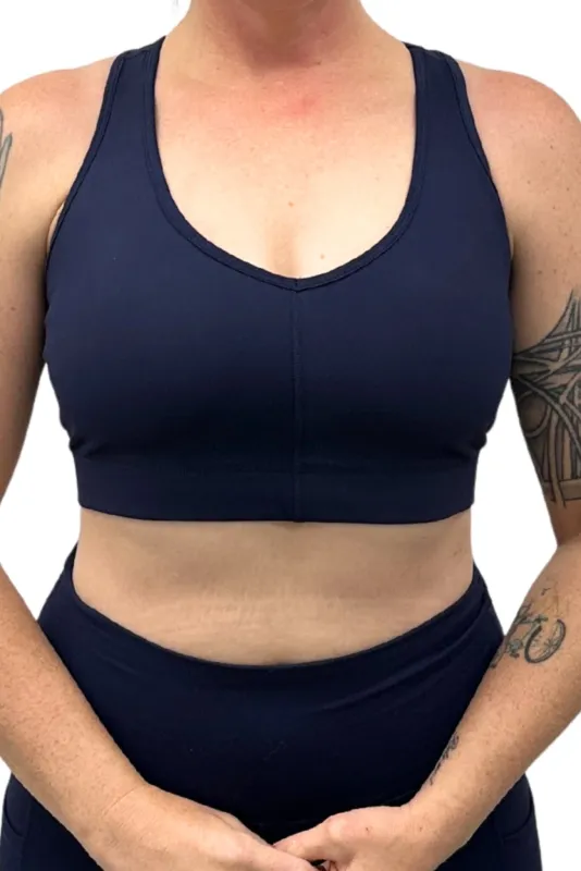 V-Neck Sports Bra - Navy sold by Superfit Hero