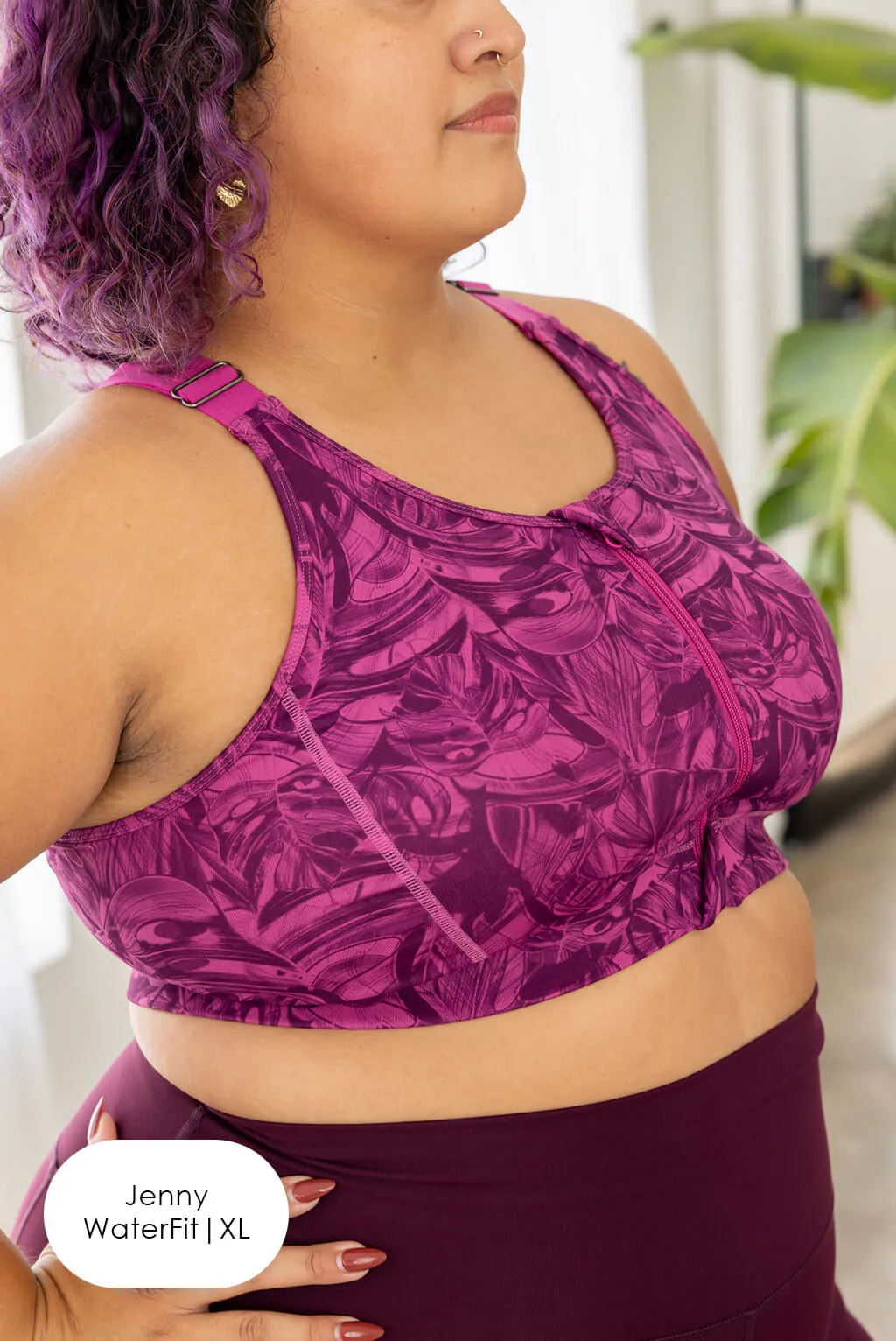 Zip Front Sports Bra - Cactus Leaf - FINAL SALE sold by Superfit Hero product image thumbnail 5