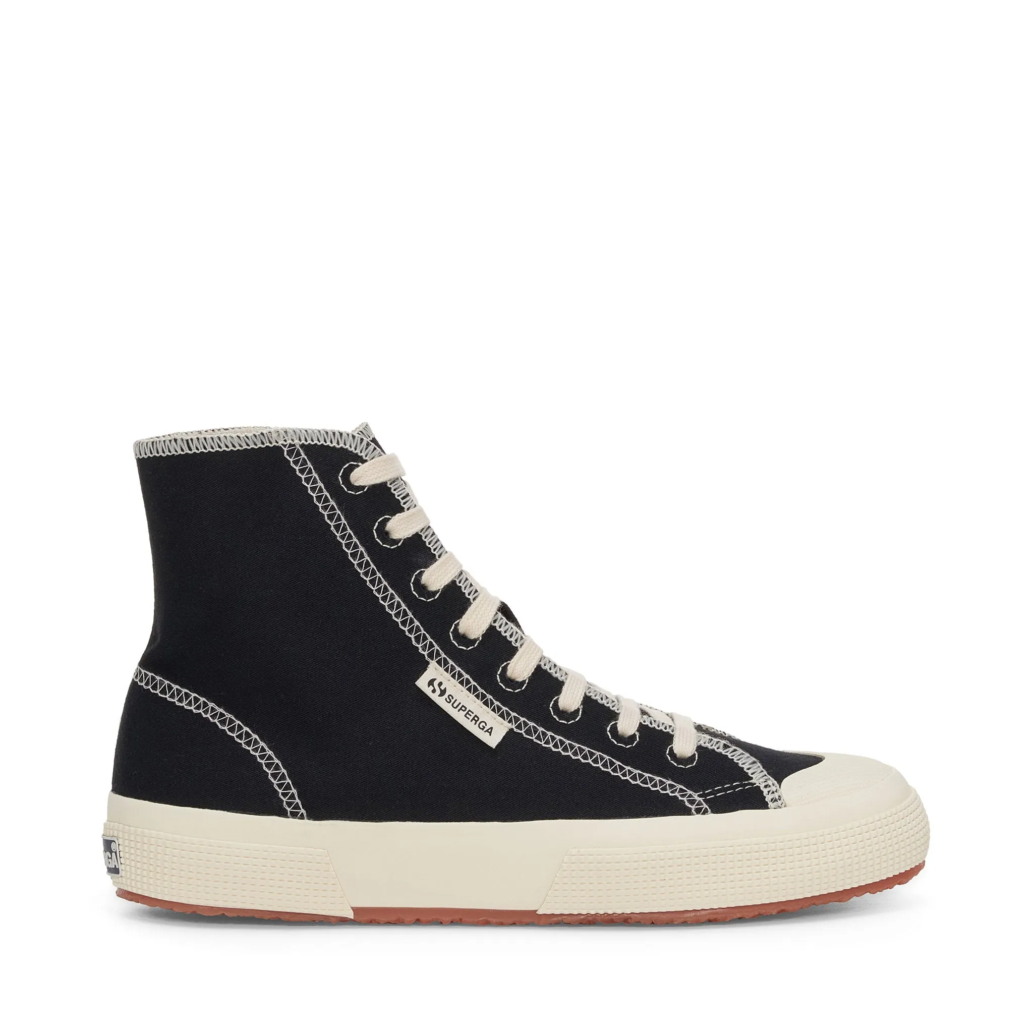 2295 Drill Overlock Stitching Sneakers - Black Off White sold by Superga