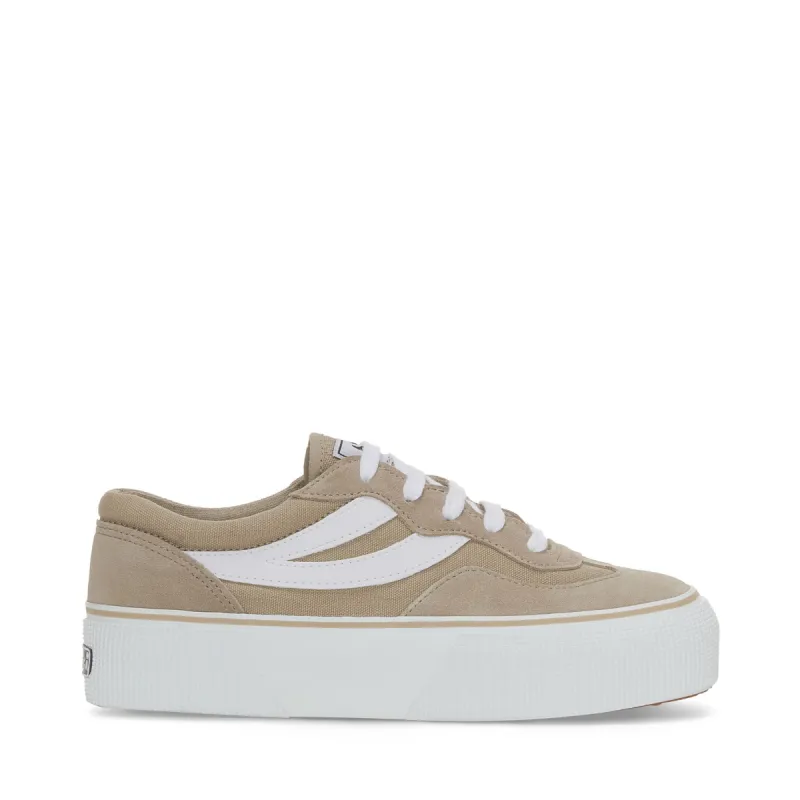 3041 Revolley Colorblock Platform Sneakers - Grey Fossil Off White sold by Superga