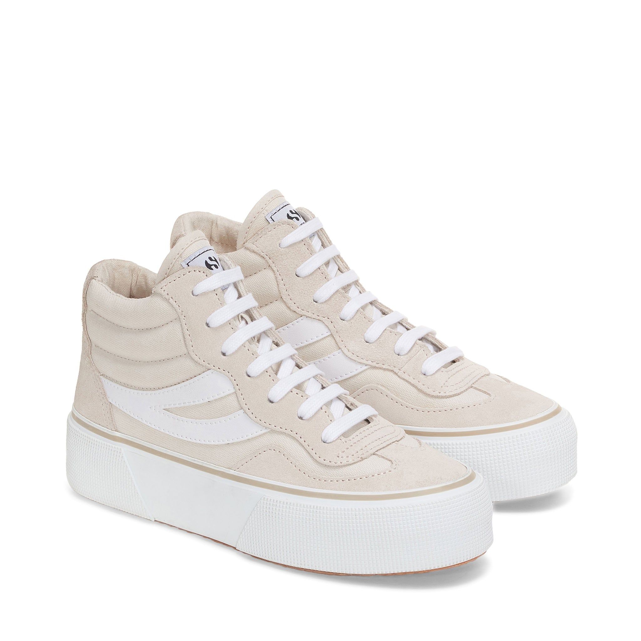 3141 Revolley Mid Platform Sneakers - Beige Lt Off White sold by Superga product image thumbnail 2