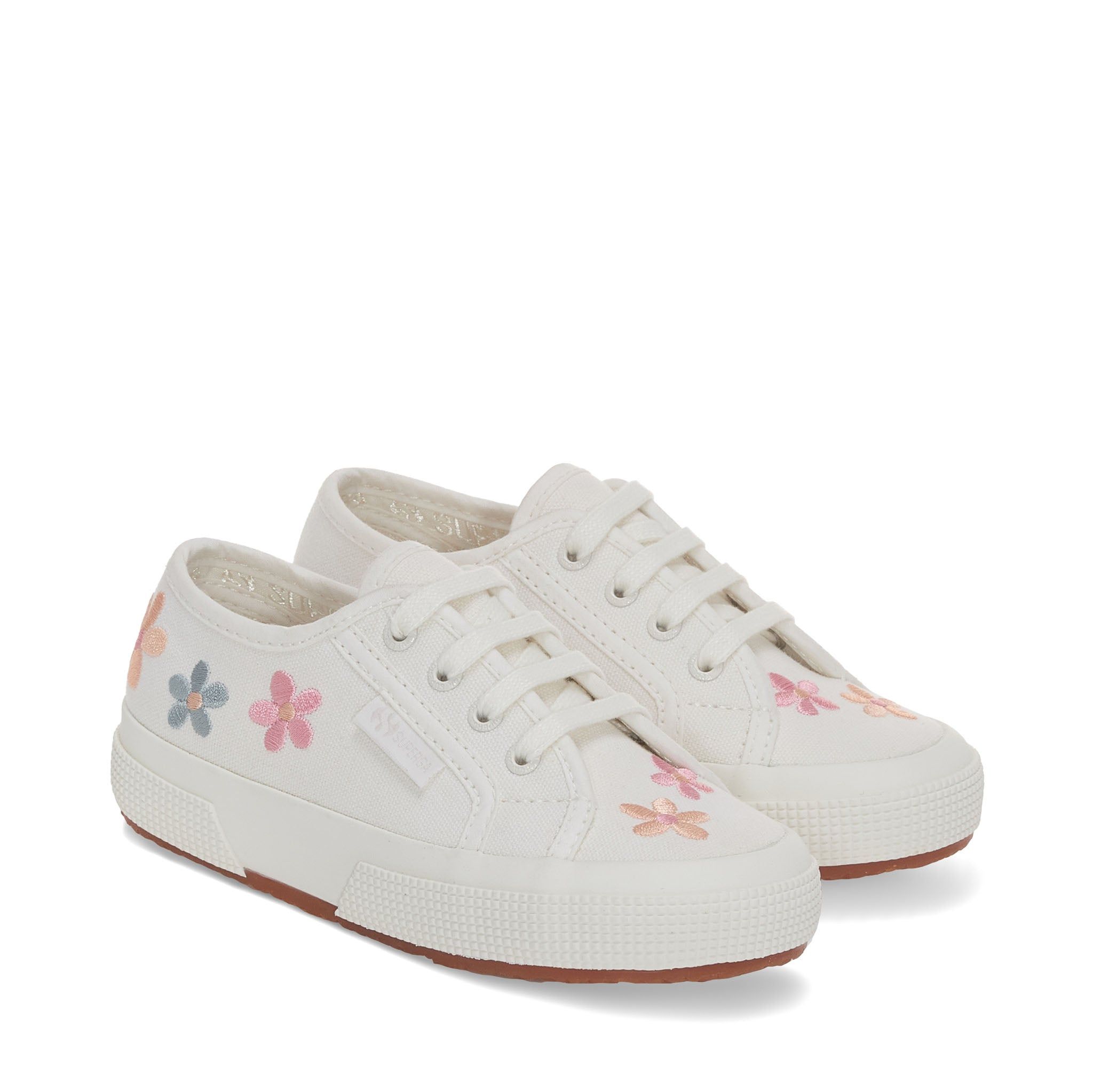 2750 Kids Embroidery Flowers Sneakers - White Floral sold by Superga product image thumbnail 2