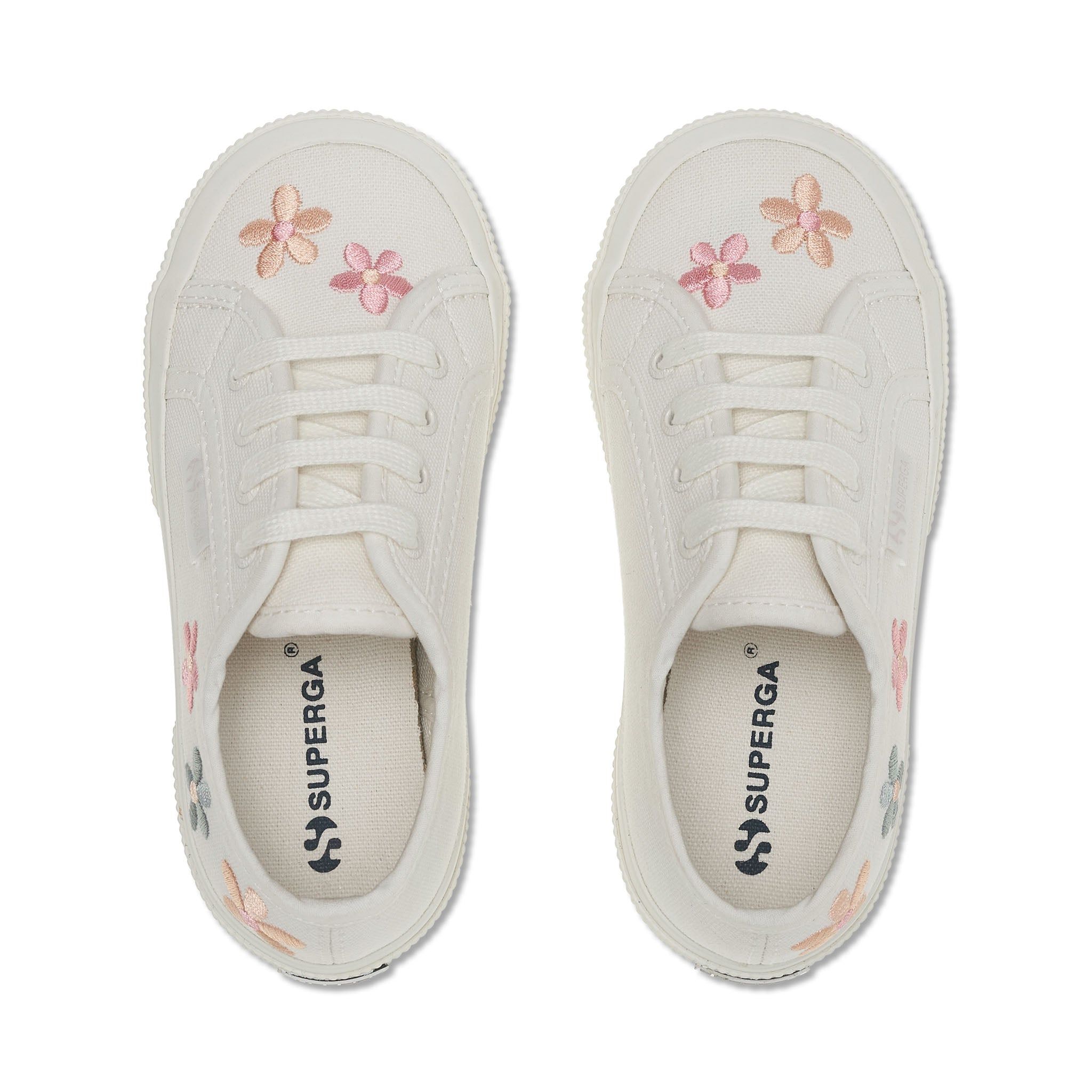 2750 Kids Embroidery Flowers Sneakers - White Floral sold by Superga product image thumbnail 4