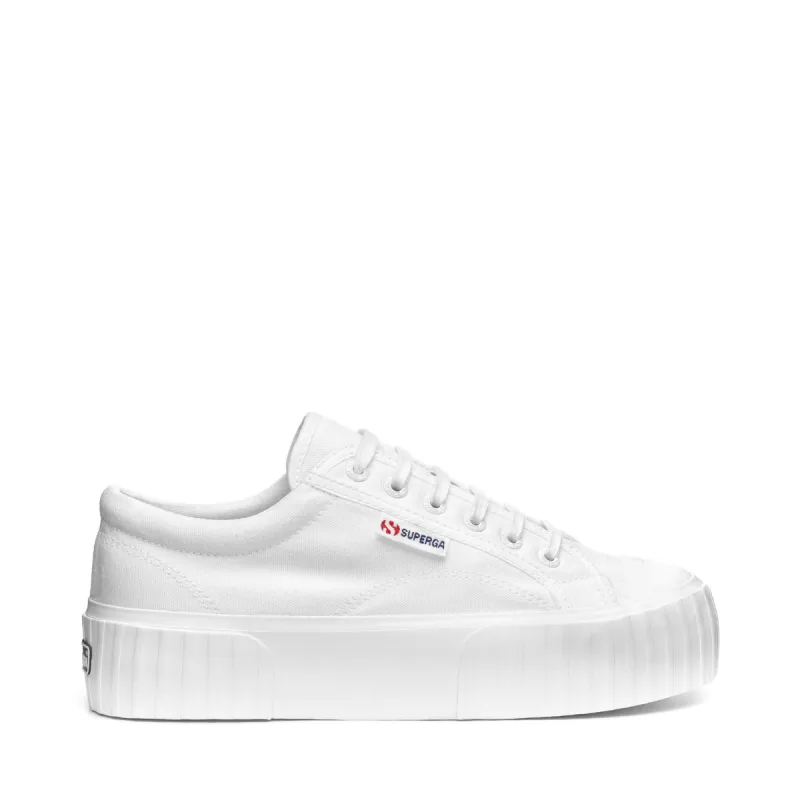 2631 Stripe Platform Sneakers - White sold by Superga