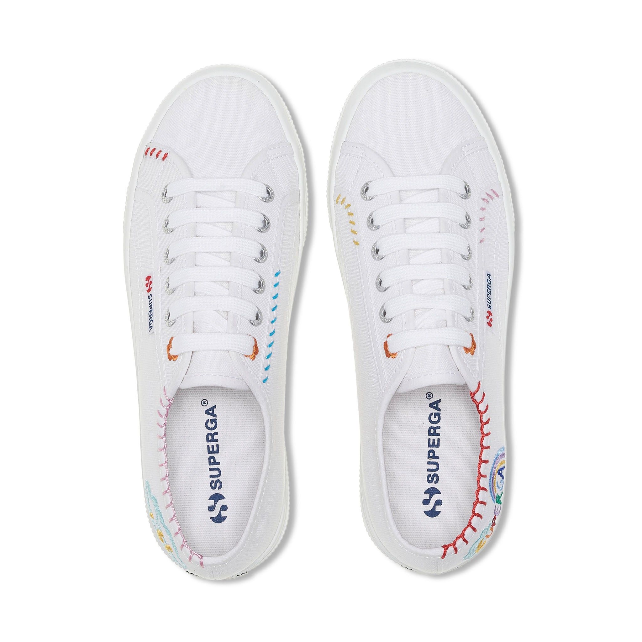 2740 Happy Logo Sneakers - White Multicolor Embroidery Logo sold by Superga product image thumbnail 4