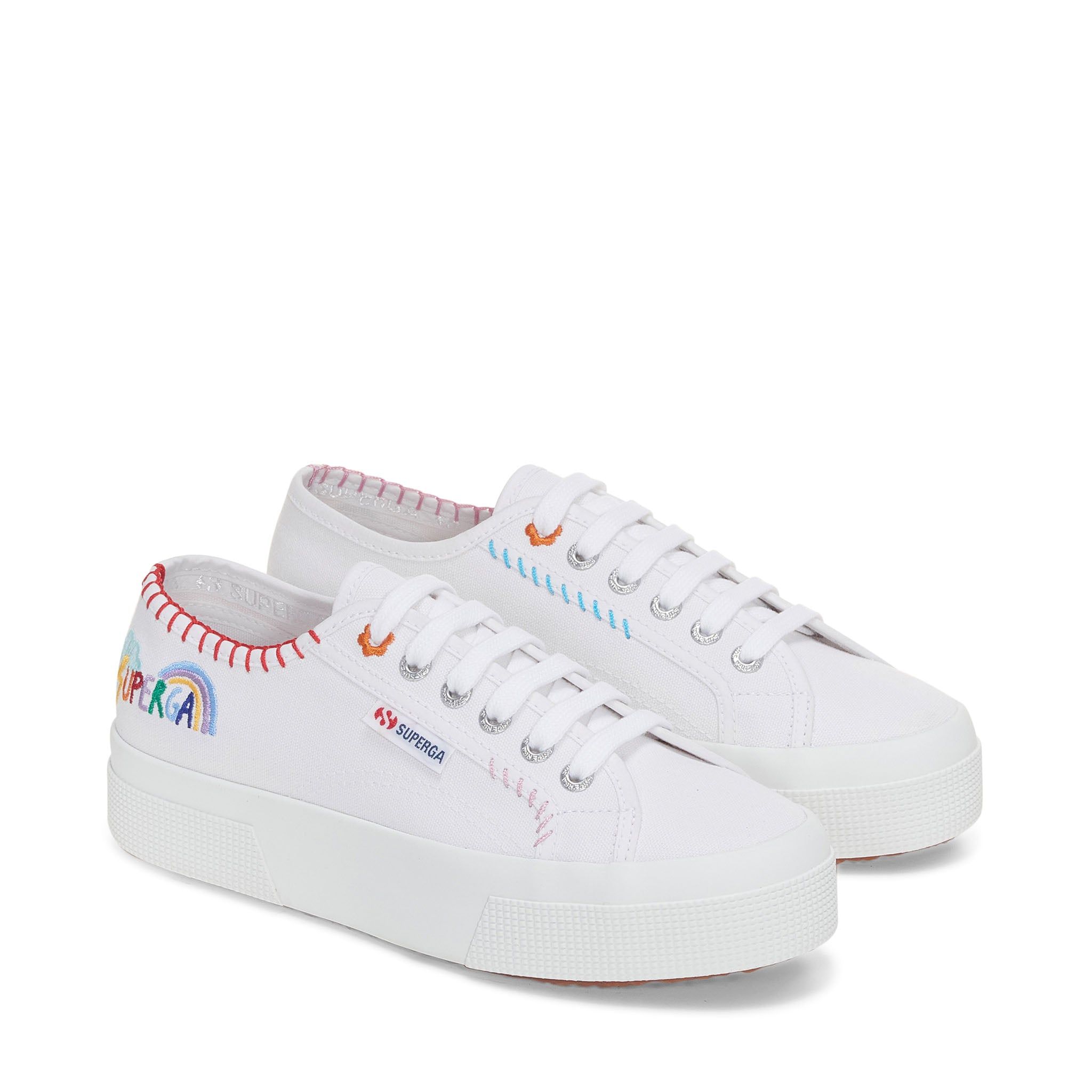 2740 Happy Logo Sneakers - White Multicolor Embroidery Logo sold by Superga product image thumbnail 2