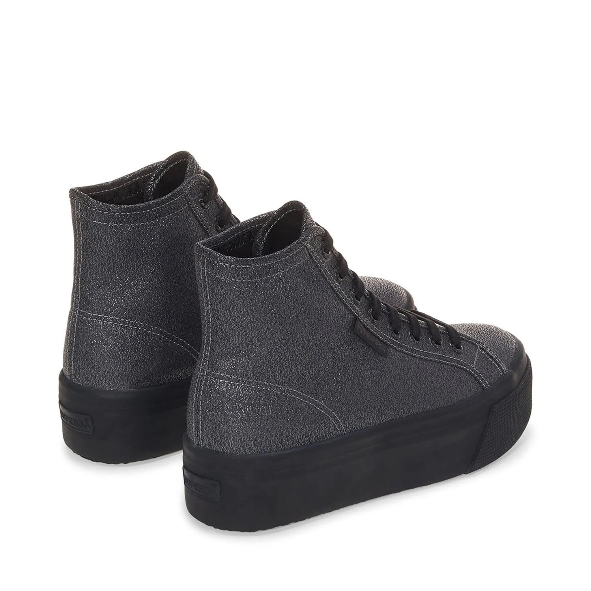 2708 High Top Lamé Sneakers - Total Black Hematite sold by Superga product image thumbnail 3