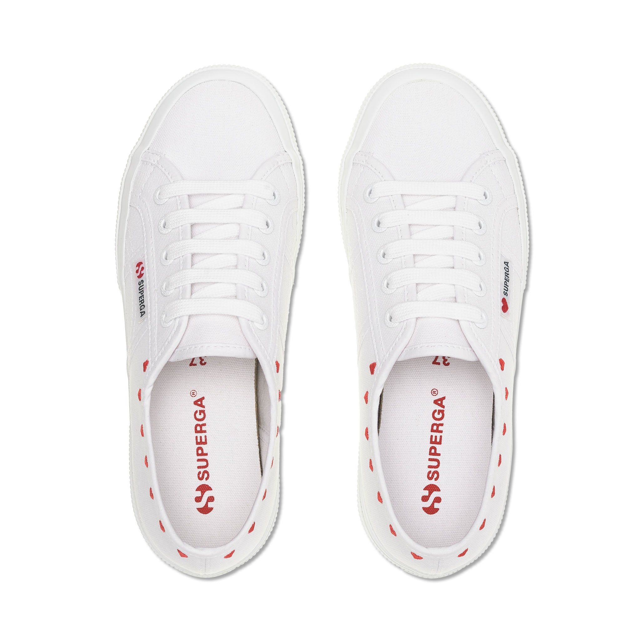 2750 Little Hearts Embroidery Sneakers - White sold by Superga product image thumbnail 4