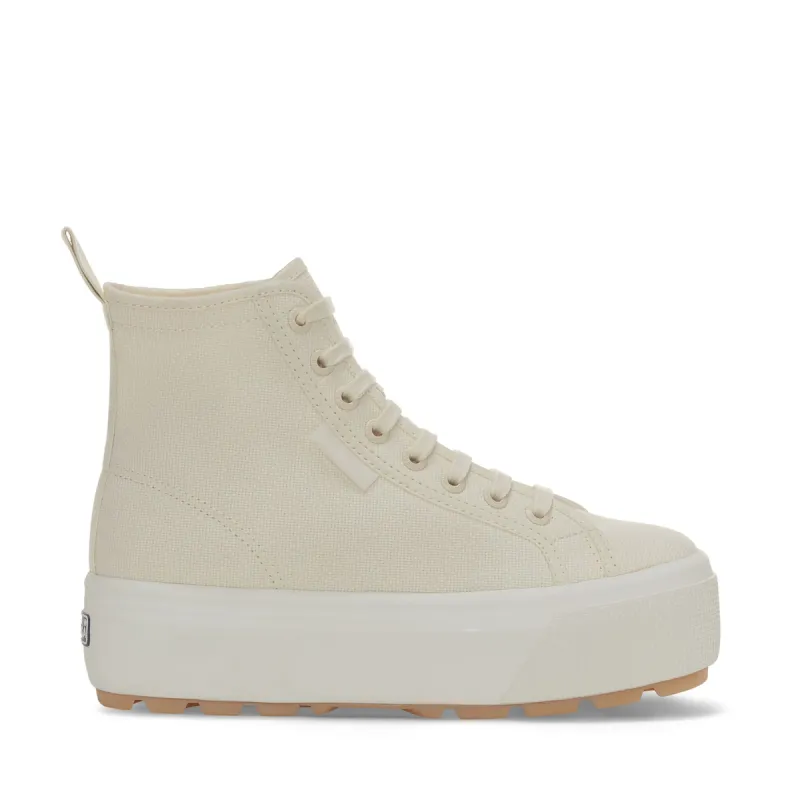 2708 High Top Tank Sneakers - Beige Natural Avorio Pearl Gum sold by Superga