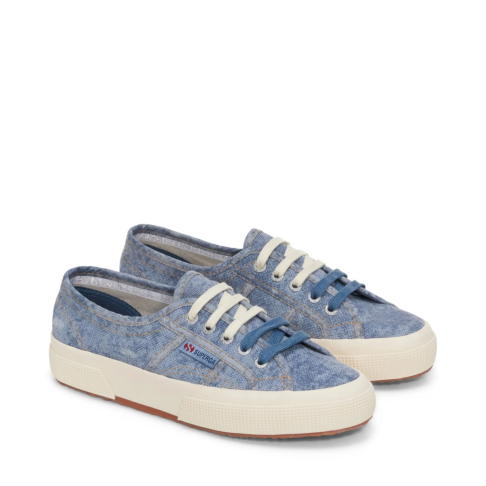 2750 Cotton Denim Destroyed Sneakers - Blue Dusty Beige Gardenia sold by Superga product image thumbnail 2