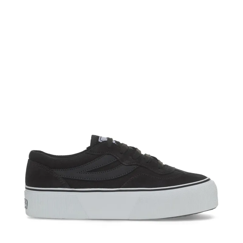 3041 Revolley Colorblock Platform Sneakers - Black Bristol Black Off White sold by Superga