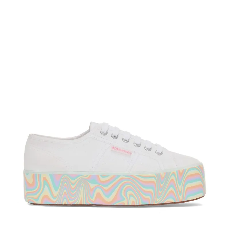 2790 Multicolor Liquify Sole Sneakers - White Multicolor Pastels sold by Superga