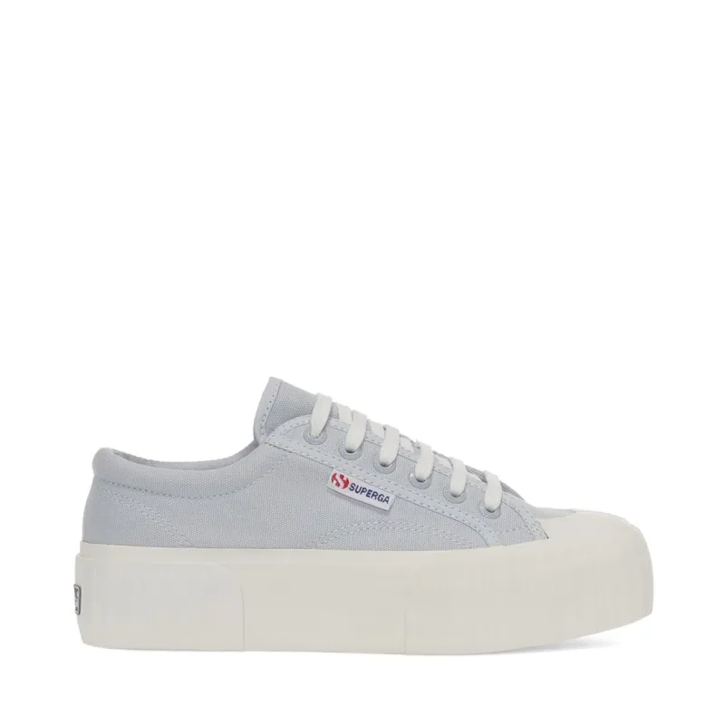 2631 Stripe Platform Sneakers - Grey Lilla Avorio sold by Superga