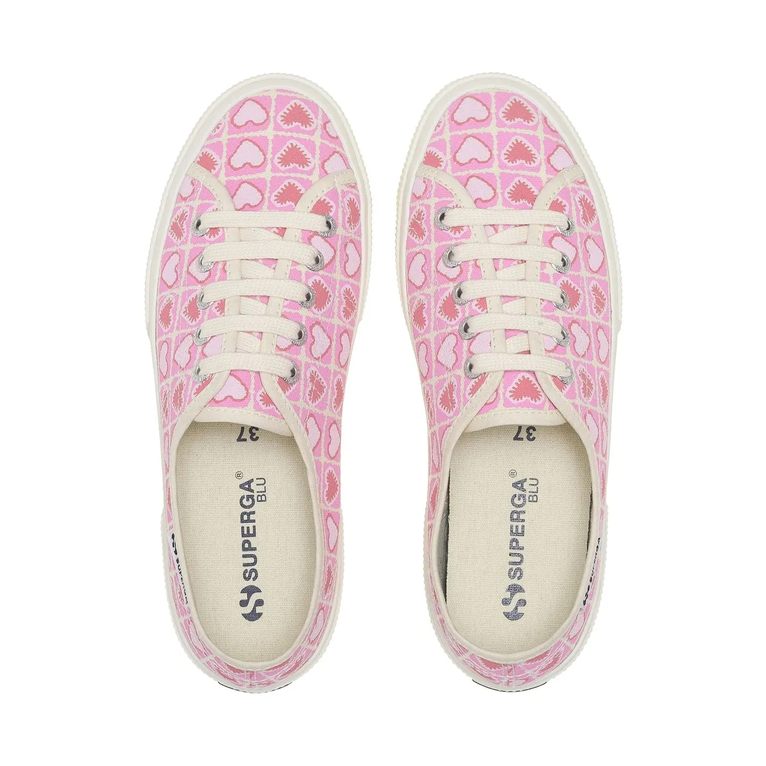 3750 Heart Crochet Print Leggera Sneakers - Pink Beige Coral sold by Superga product image thumbnail 4