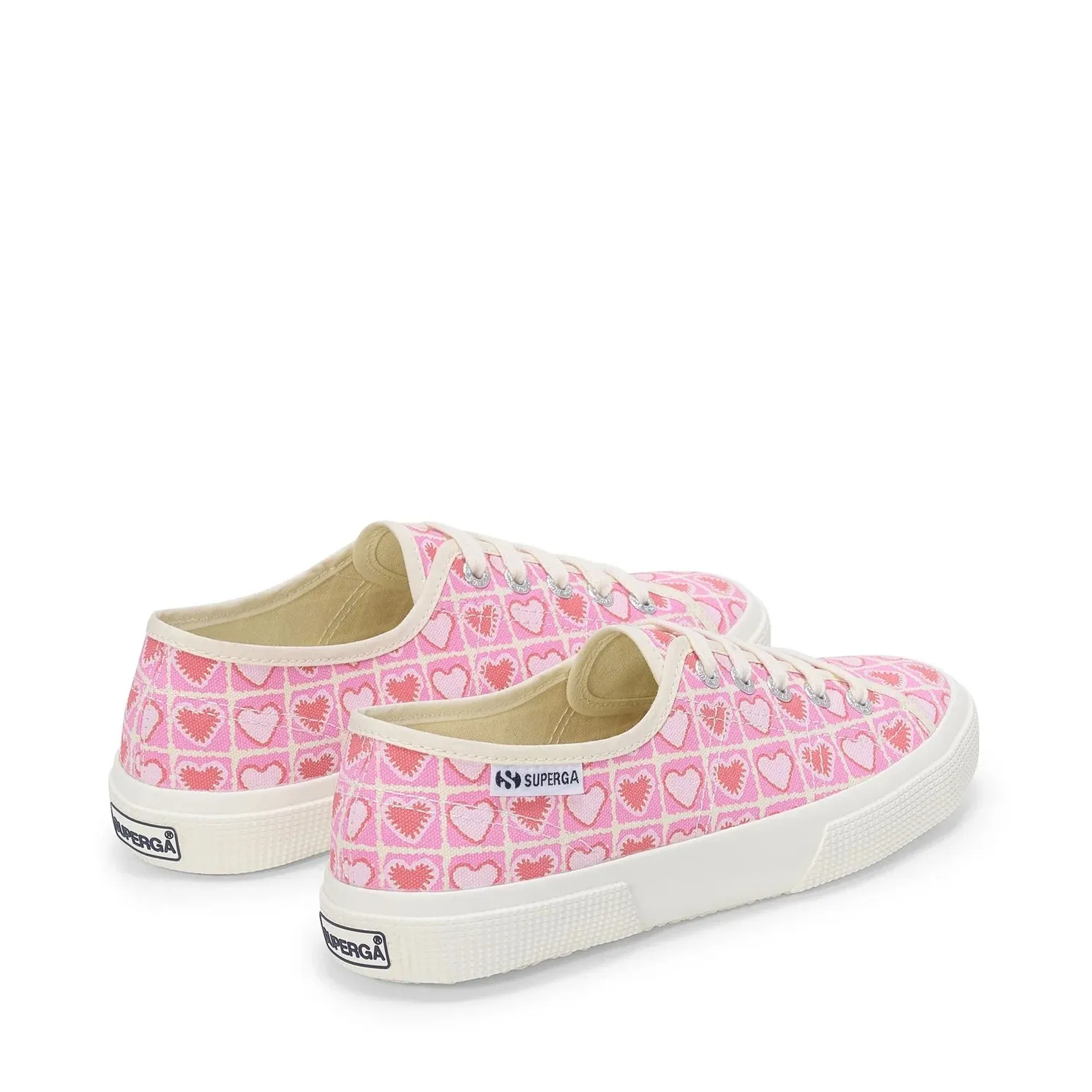 3750 Heart Crochet Print Leggera Sneakers - Pink Beige Coral sold by Superga product image thumbnail 3