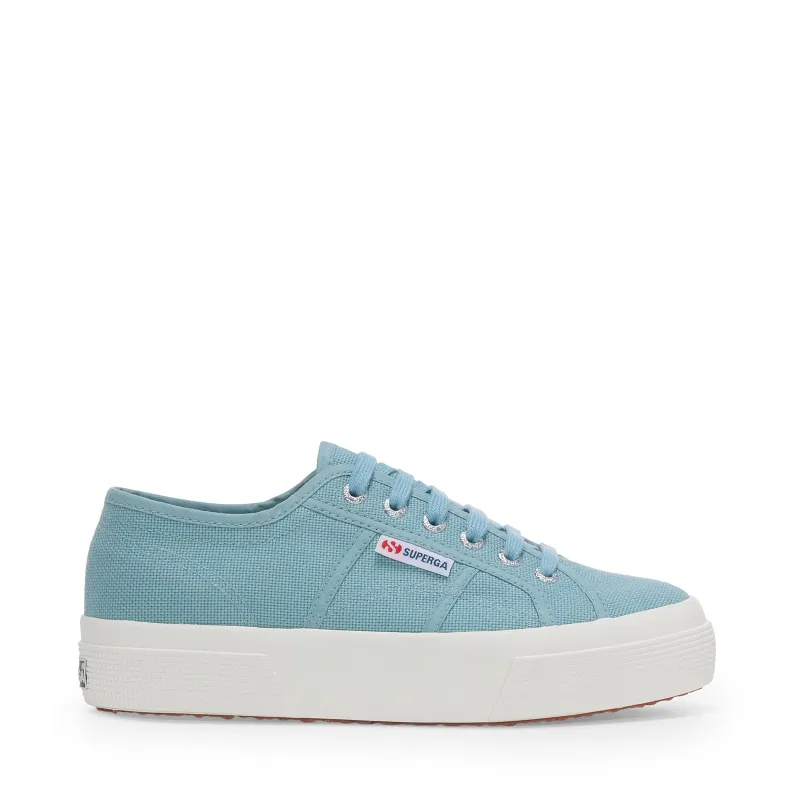 2740 Platform Sneakers - Blue Stone Avorio sold by Superga