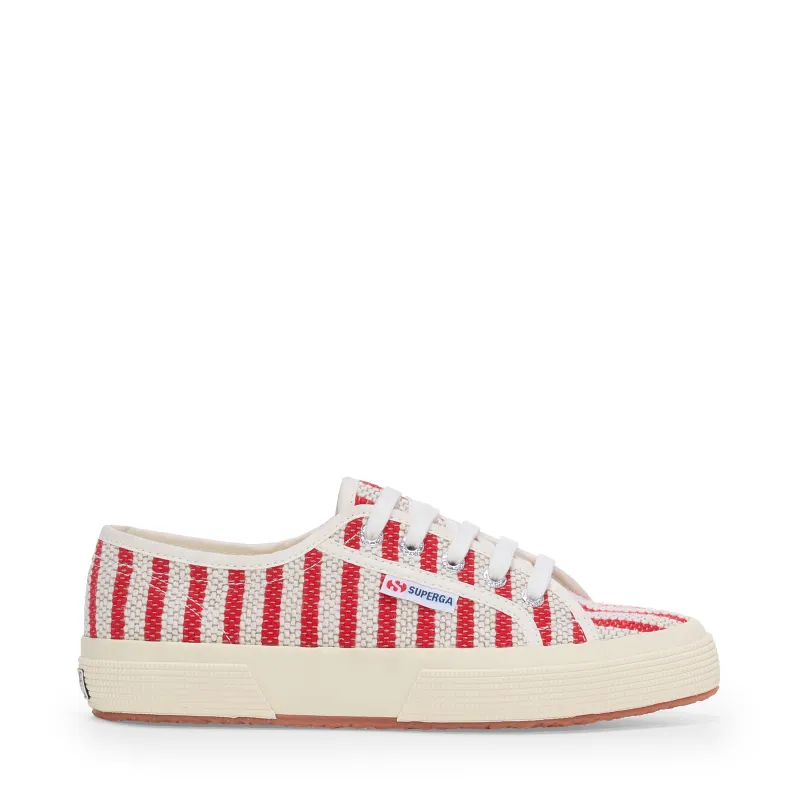 2750 Cotton Stripes - Red-Off White made by Superga