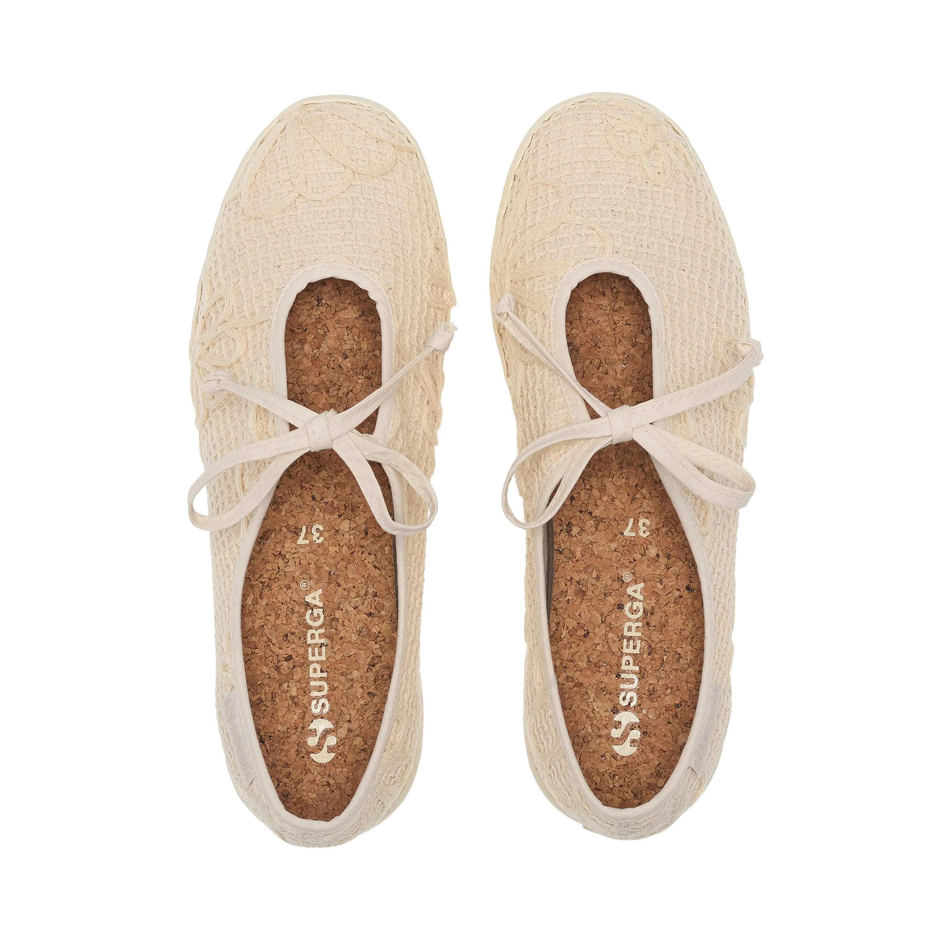 2442 Ballerina Lace Net Flower Crochet - Sneakers - Beige Raw-Off White sold by Superga product image thumbnail 4